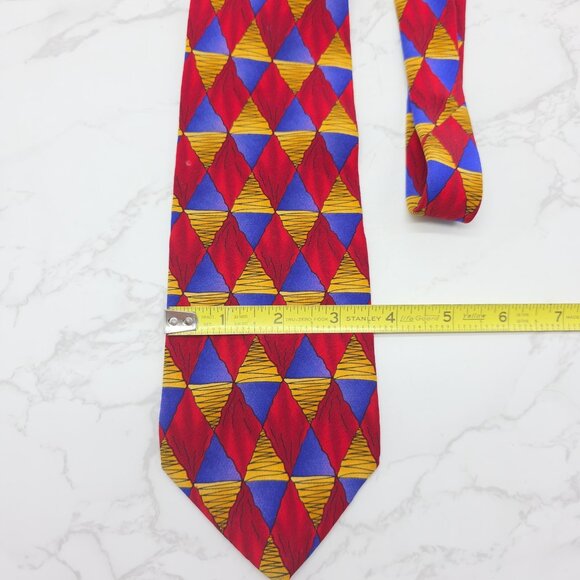 Jerry Garcia Tie Mens Silk Geometric Diamond Stonehenge Hand Sewn Made in USA - Picture 3 of 6